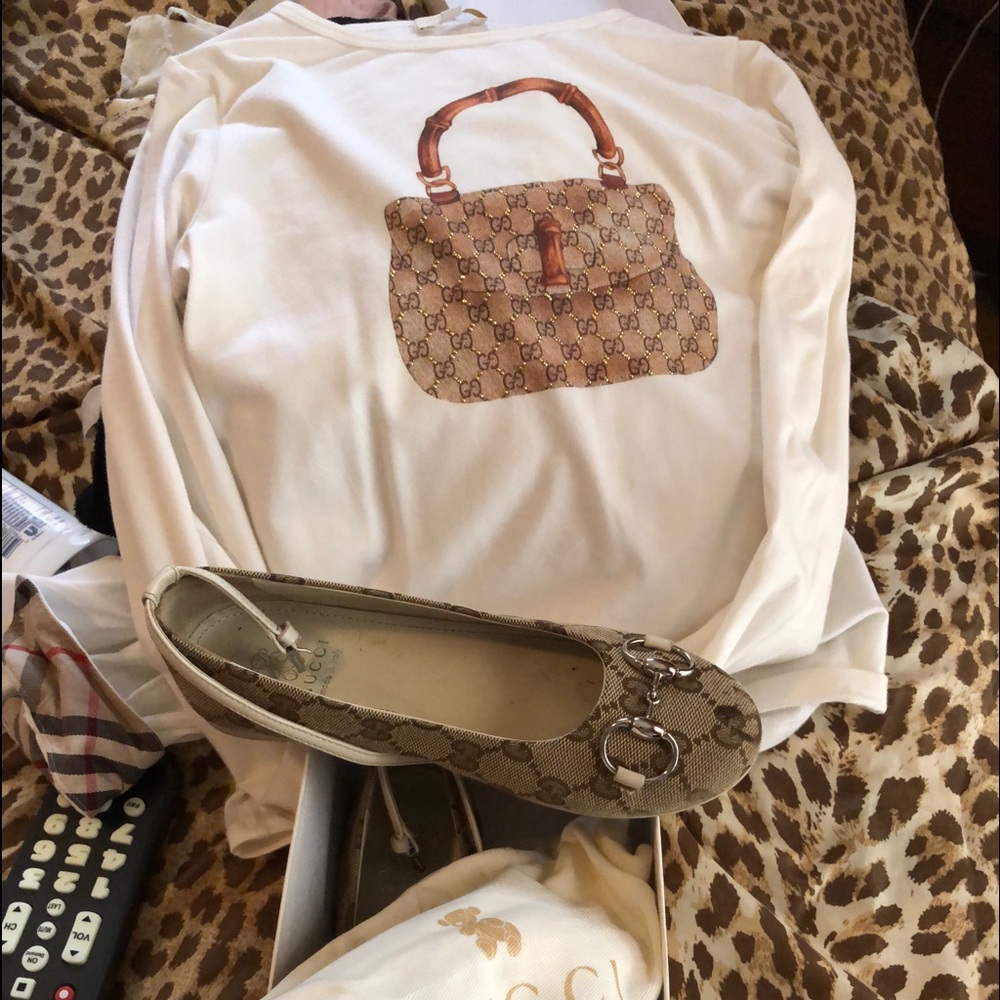 Authentic Gucci shoes and shirt $120